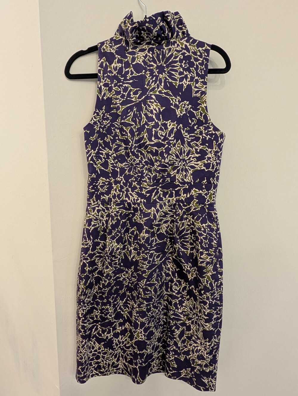 Nordstrom Taylor Purple Side Zip Dress With Stretch Ruffle Collar Size 6 - Picture 6 of 6